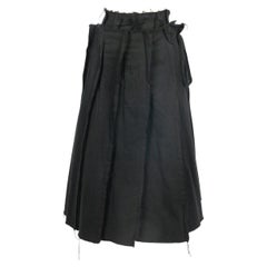 Junya Watanabe Gonna a pieghe in cotone nero taglia M Eccellente