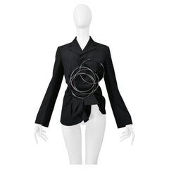 Junya Watanabe Schwarze Jacke mit dramatischen Metallringen 1999-2000