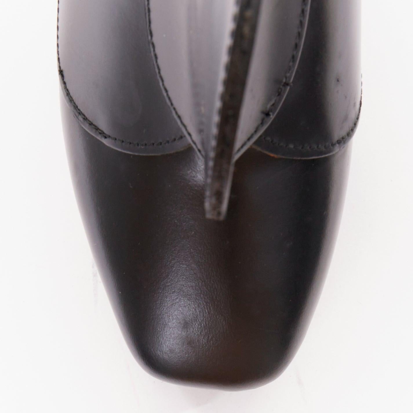 JUNYA WATANABE black leather circle embellished platorm brogue shoes XS For Sale 1