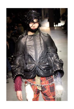 Junya Watanabe Black Leather Deconstructed Jacket With Zippers 2006