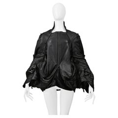 Junya Watanabe - Veste déconstruite en cuir noir avec fermetures éclair 2006