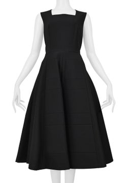 Junya Watanabe Black Neoprene Party Dress With Geometric Stitching 1999-2000