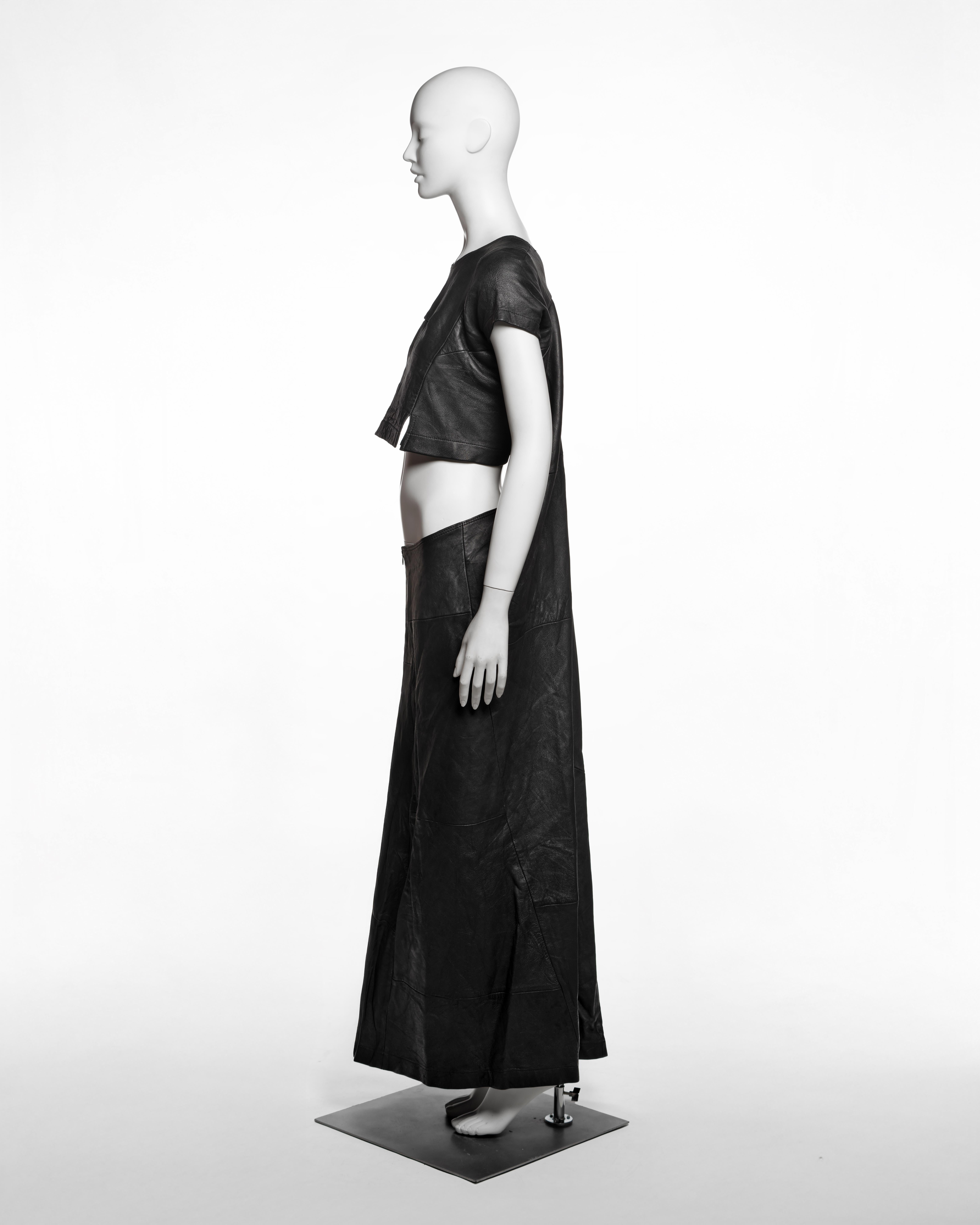 Junya Watanabe Schwarzes Patchwork-Maxikleid aus Leder mit Patchworkmuster, H/W 1995 im Angebot 6