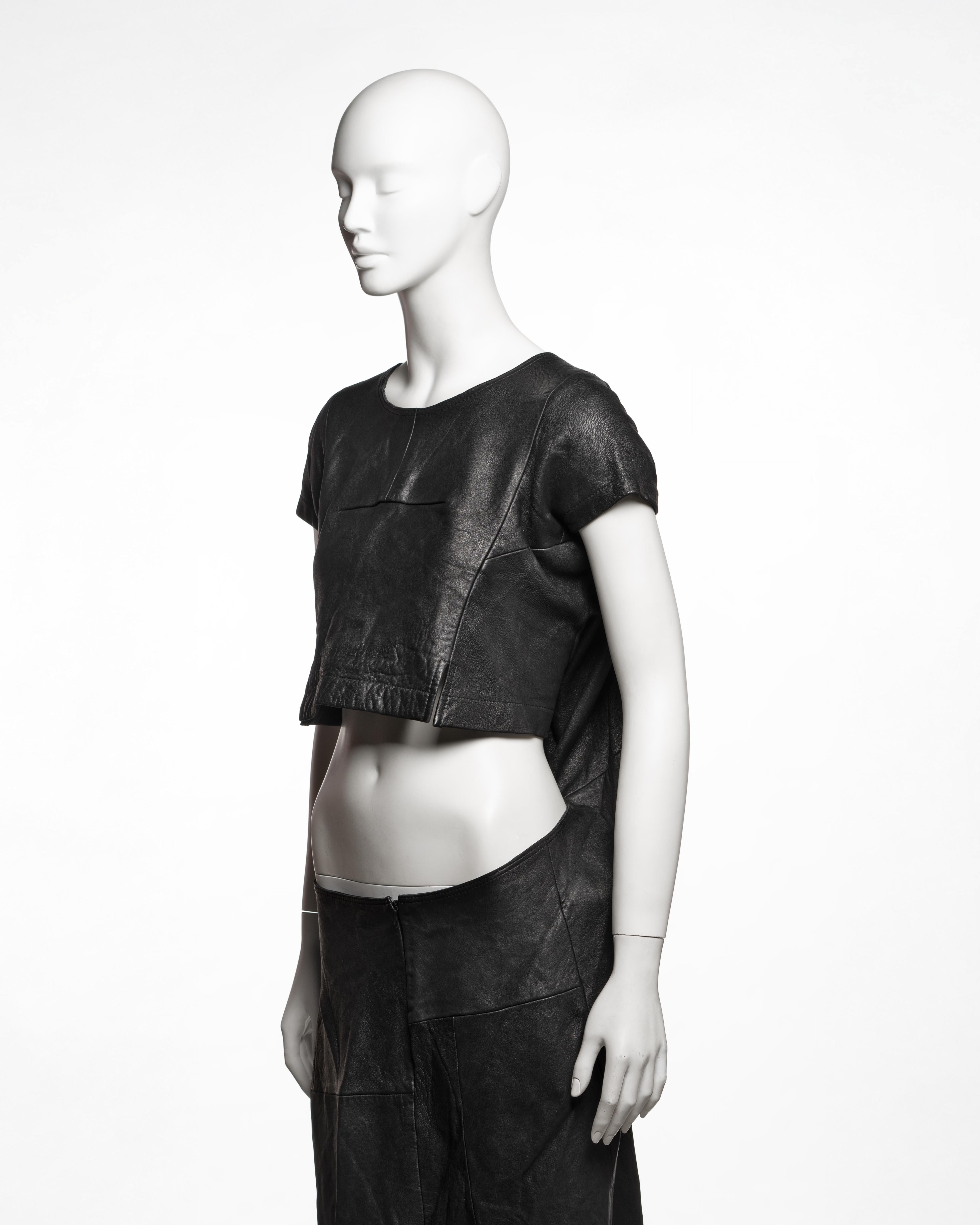 Junya Watanabe Schwarzes Patchwork-Maxikleid aus Leder mit Patchworkmuster, H/W 1995 im Angebot 9
