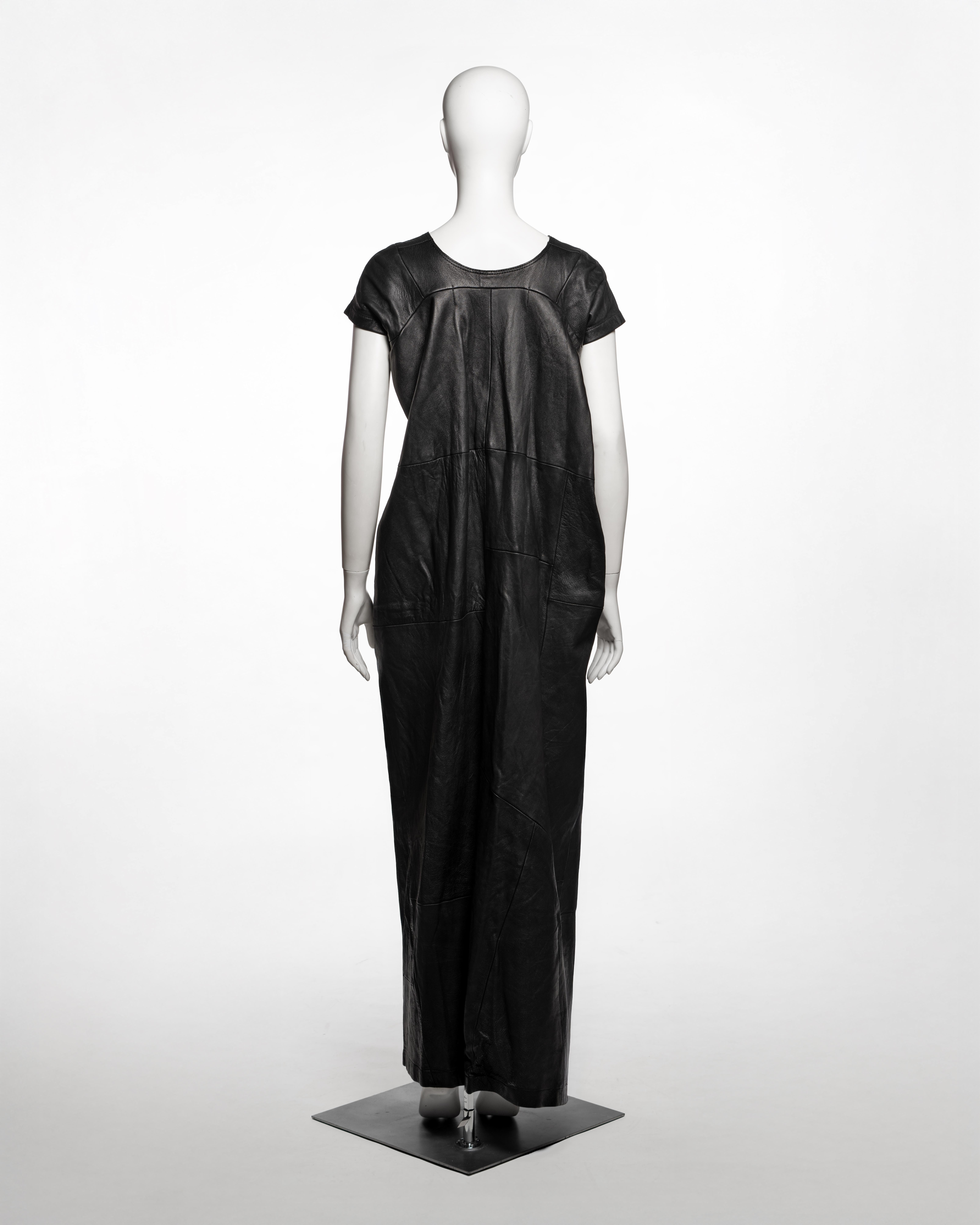 Junya Watanabe Schwarzes Patchwork-Maxikleid aus Leder mit Patchworkmuster, H/W 1995 im Angebot 4
