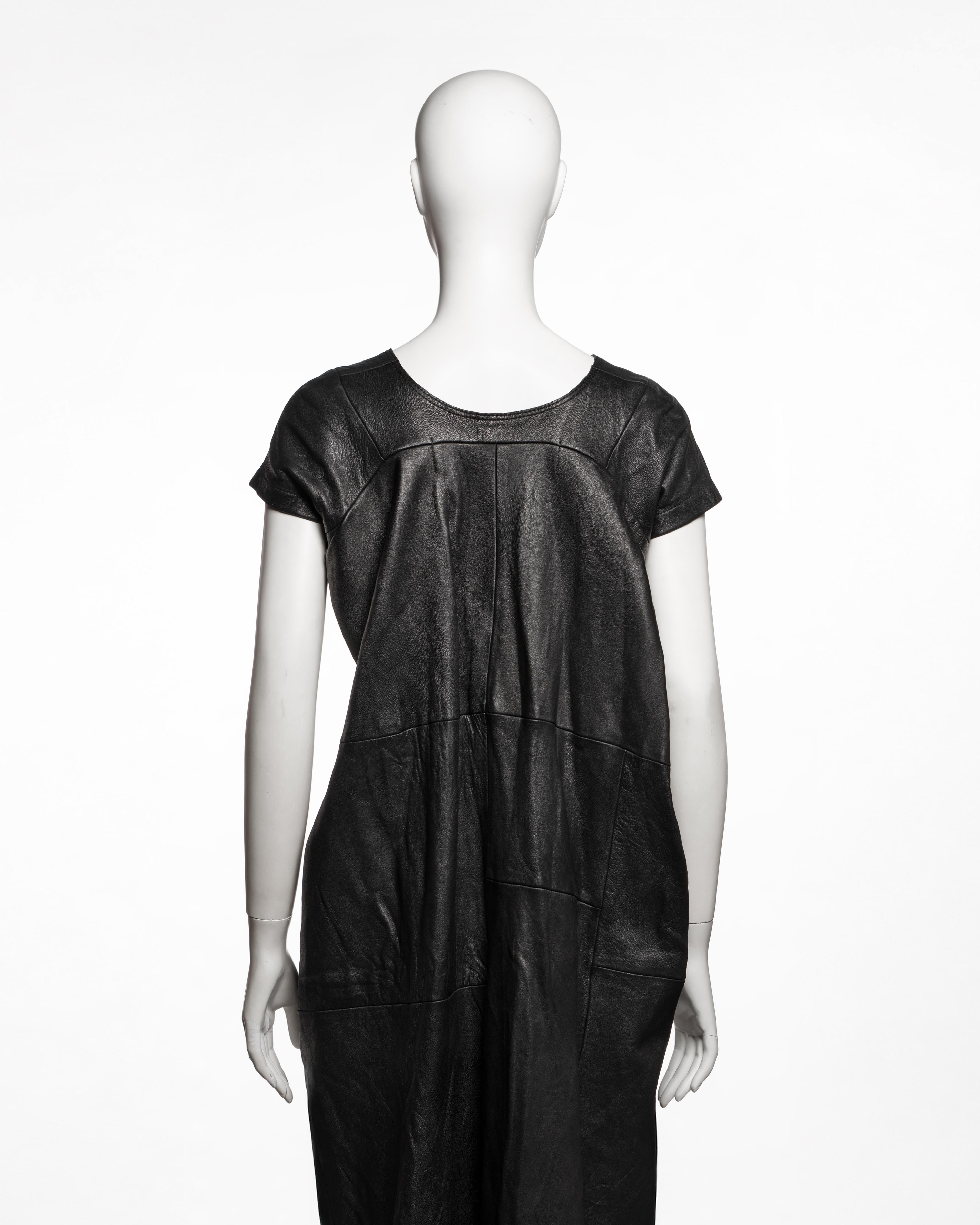 Junya Watanabe Schwarzes Patchwork-Maxikleid aus Leder mit Patchworkmuster, H/W 1995 im Angebot 5