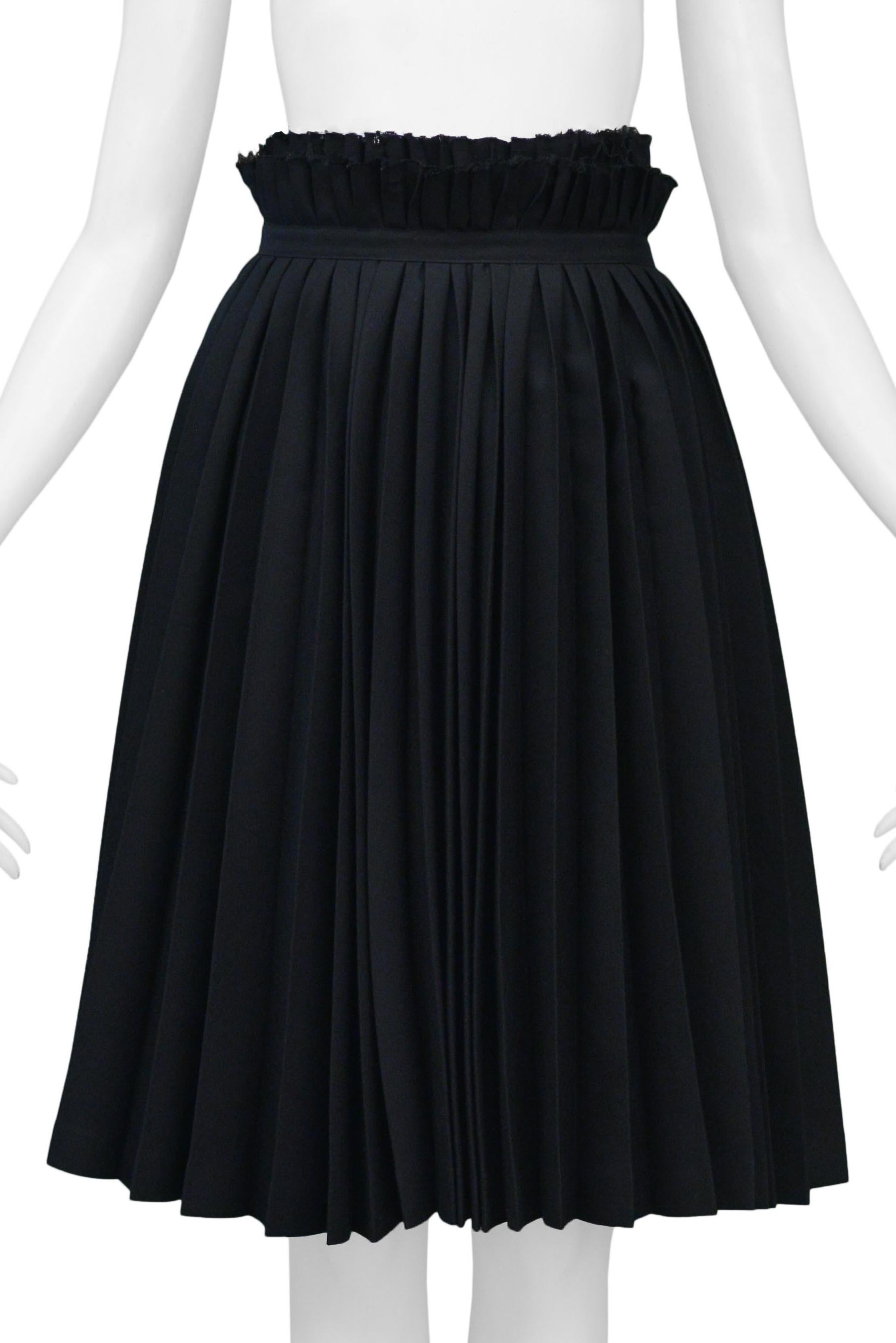 Junya Watanabe Black Pleated Wrap Skirt 1998 For Sale 1