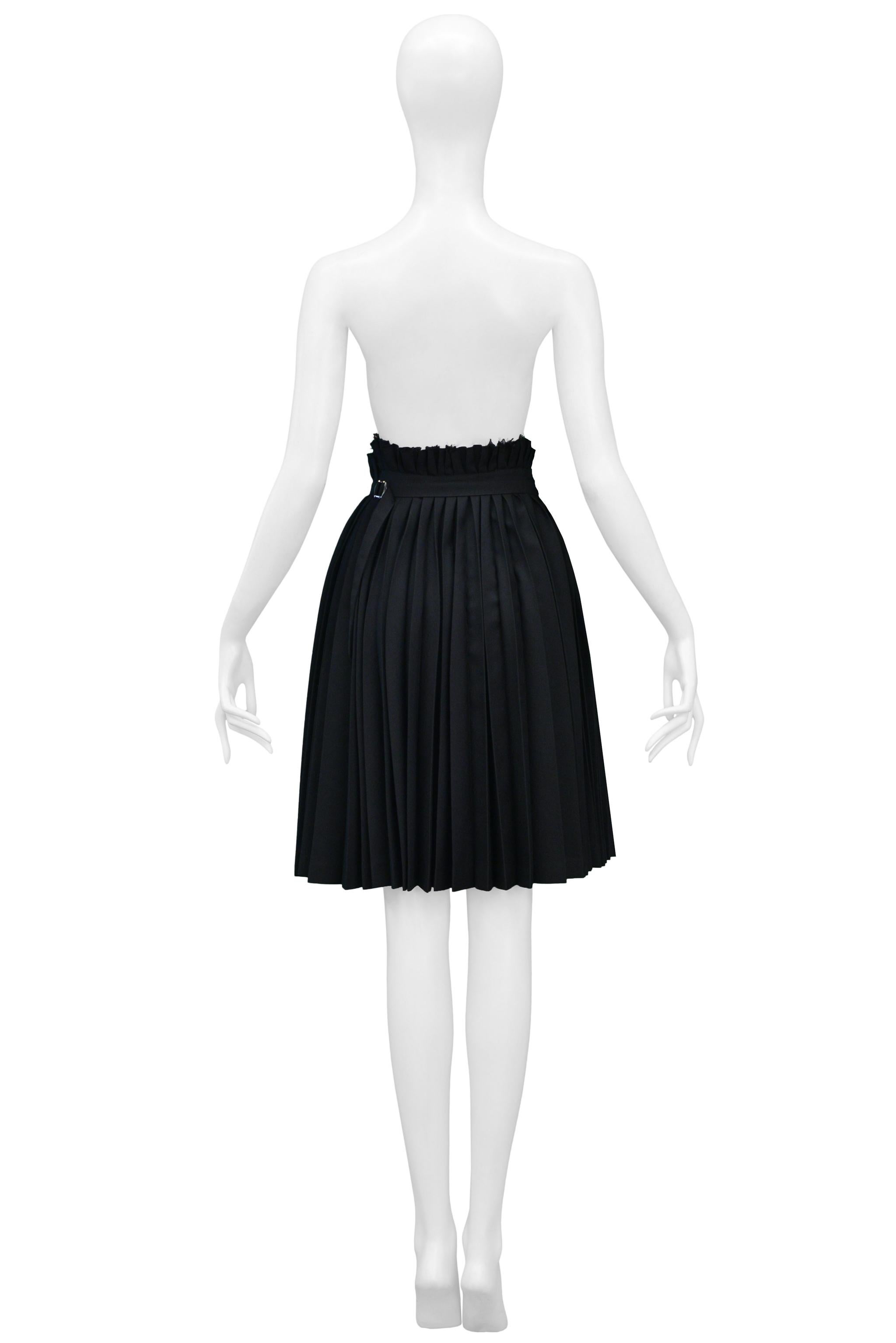 Junya Watanabe Black Pleated Wrap Skirt 1998 For Sale 2