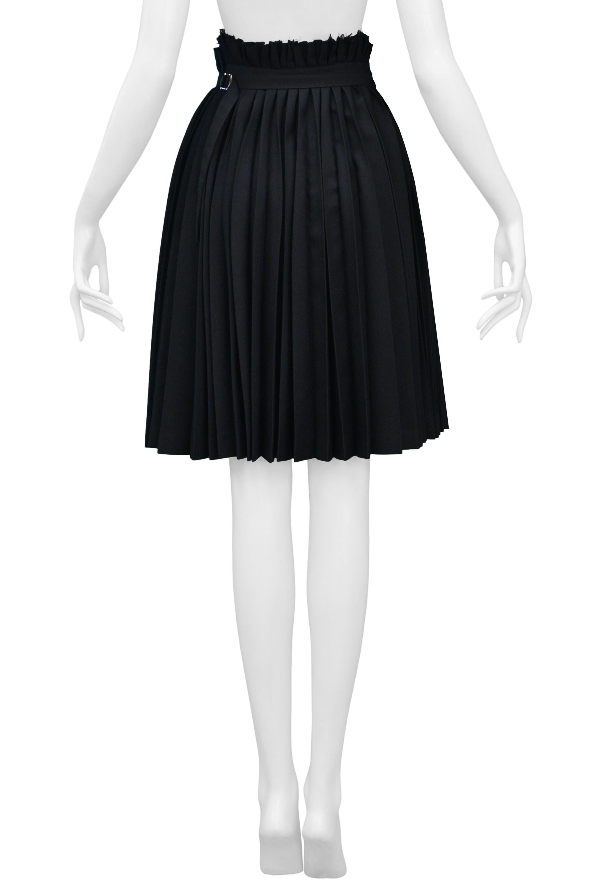 Junya Watanabe Black Pleated Wrap Skirt 1998 For Sale 3