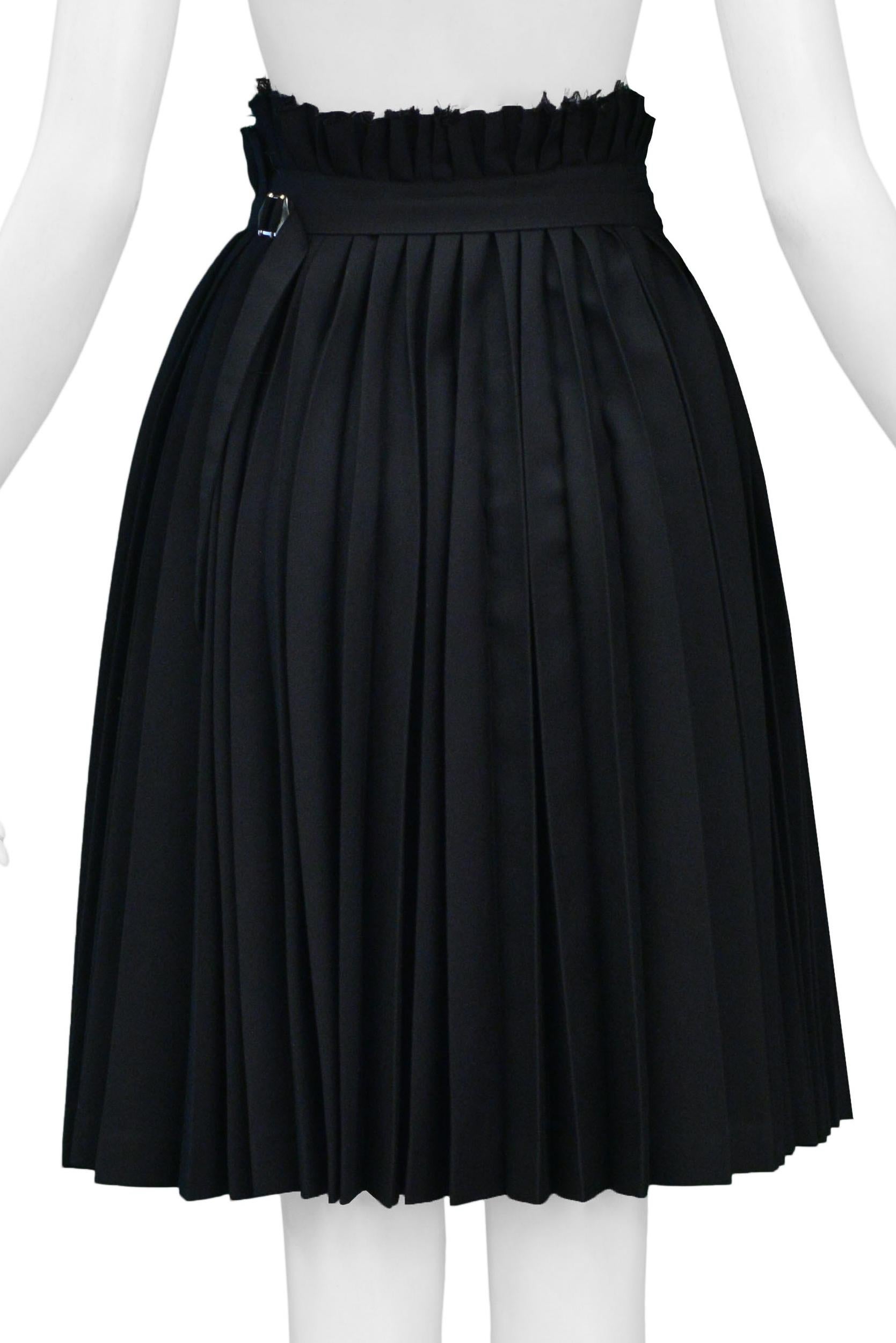 Junya Watanabe Black Pleated Wrap Skirt 1998 For Sale 4