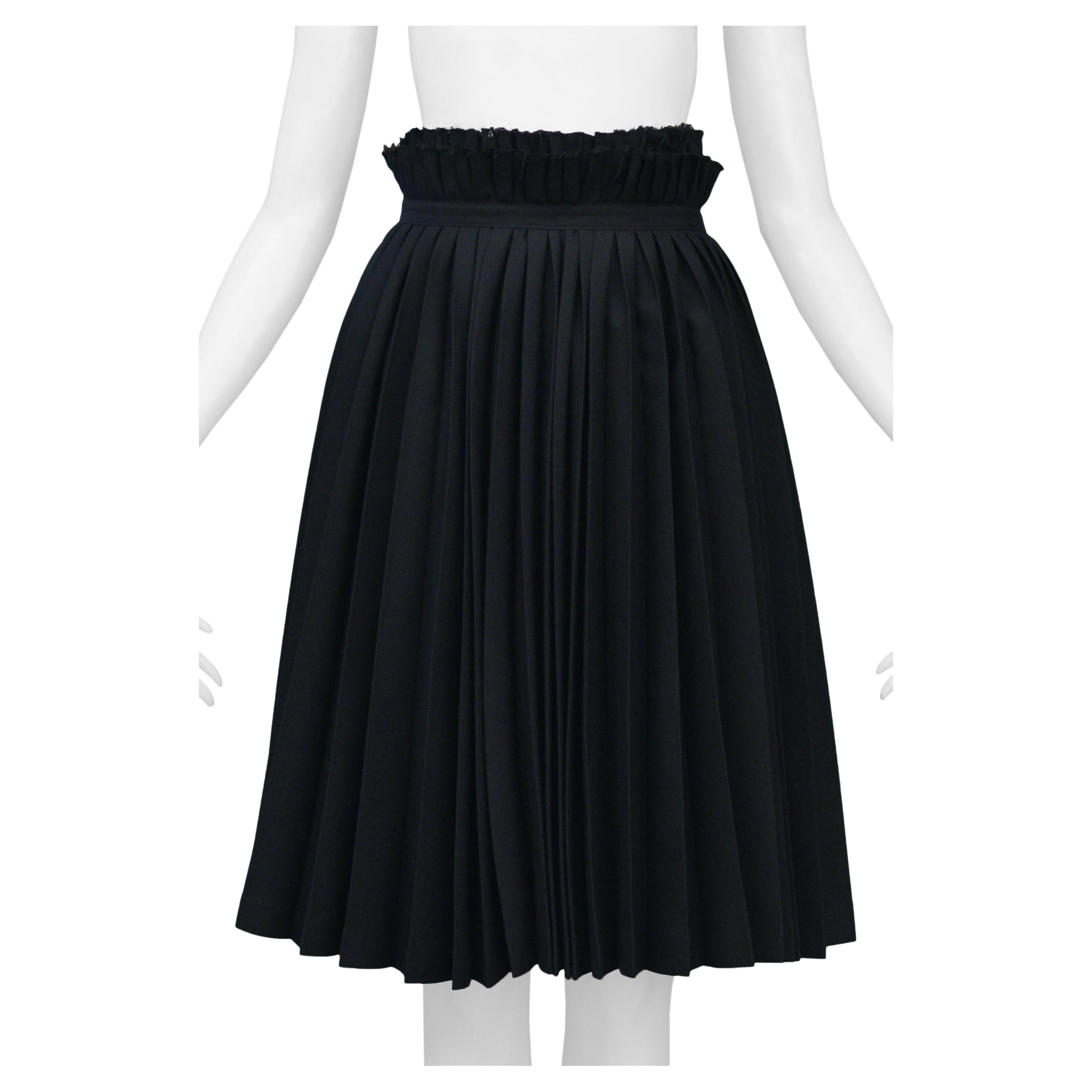Junya Watanabe Black Pleated Wrap Skirt 1998 For Sale