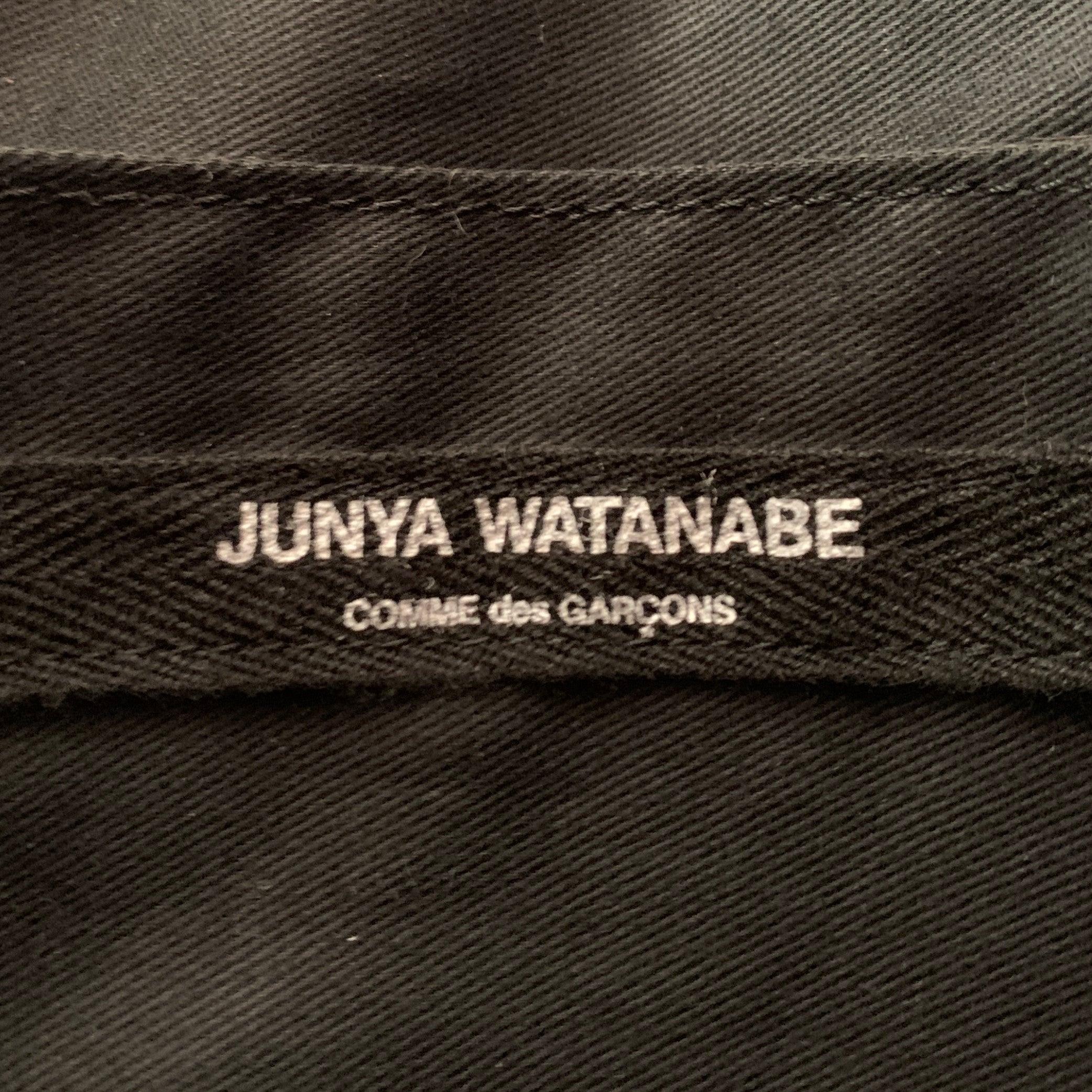 JUNYA WATANABE Black Red Mixed Materials Faux Fur Tote Handbag For Sale 2