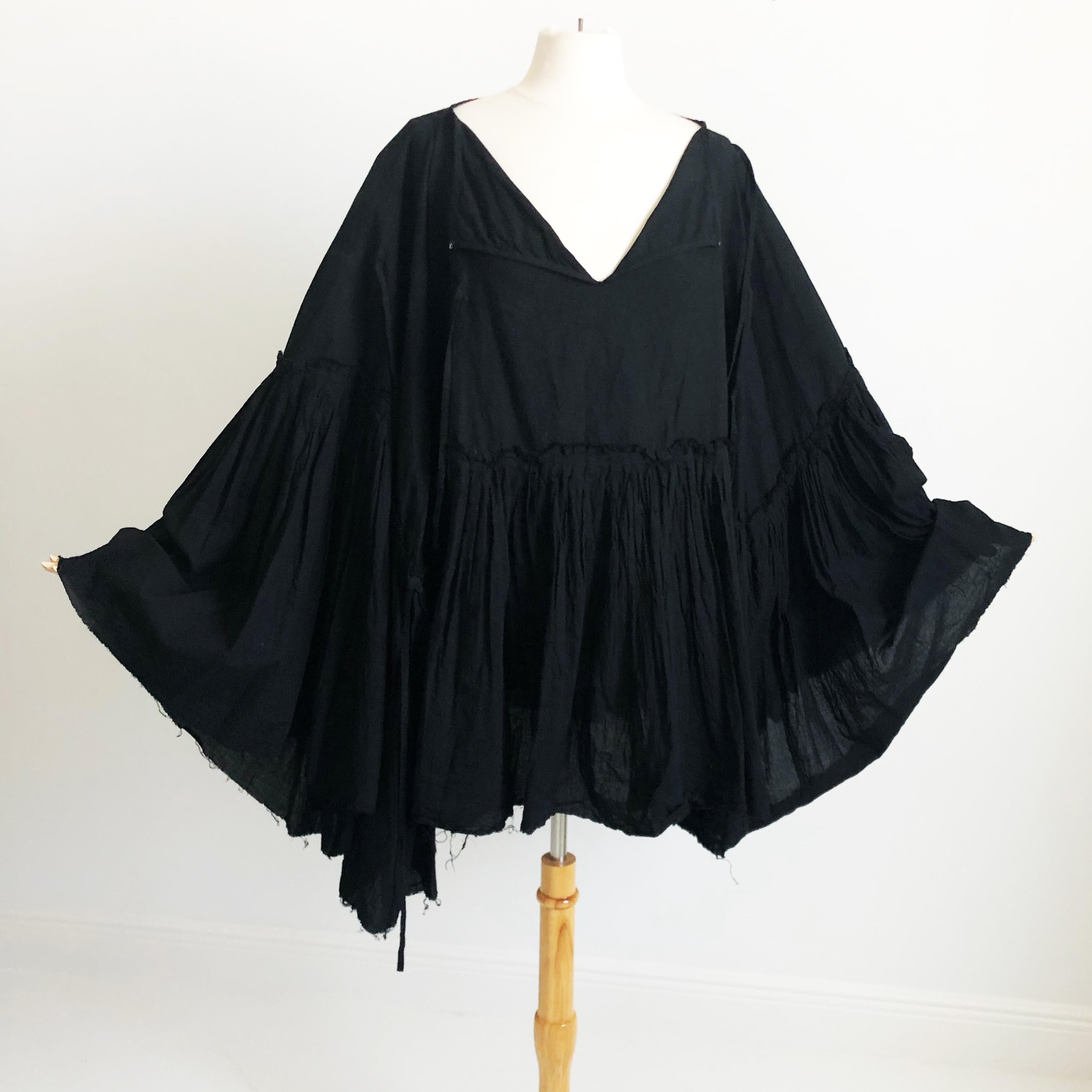 Women's or Men's Junya Watanabe Black Ruffle Poncho Comme des Garçons M   For Sale