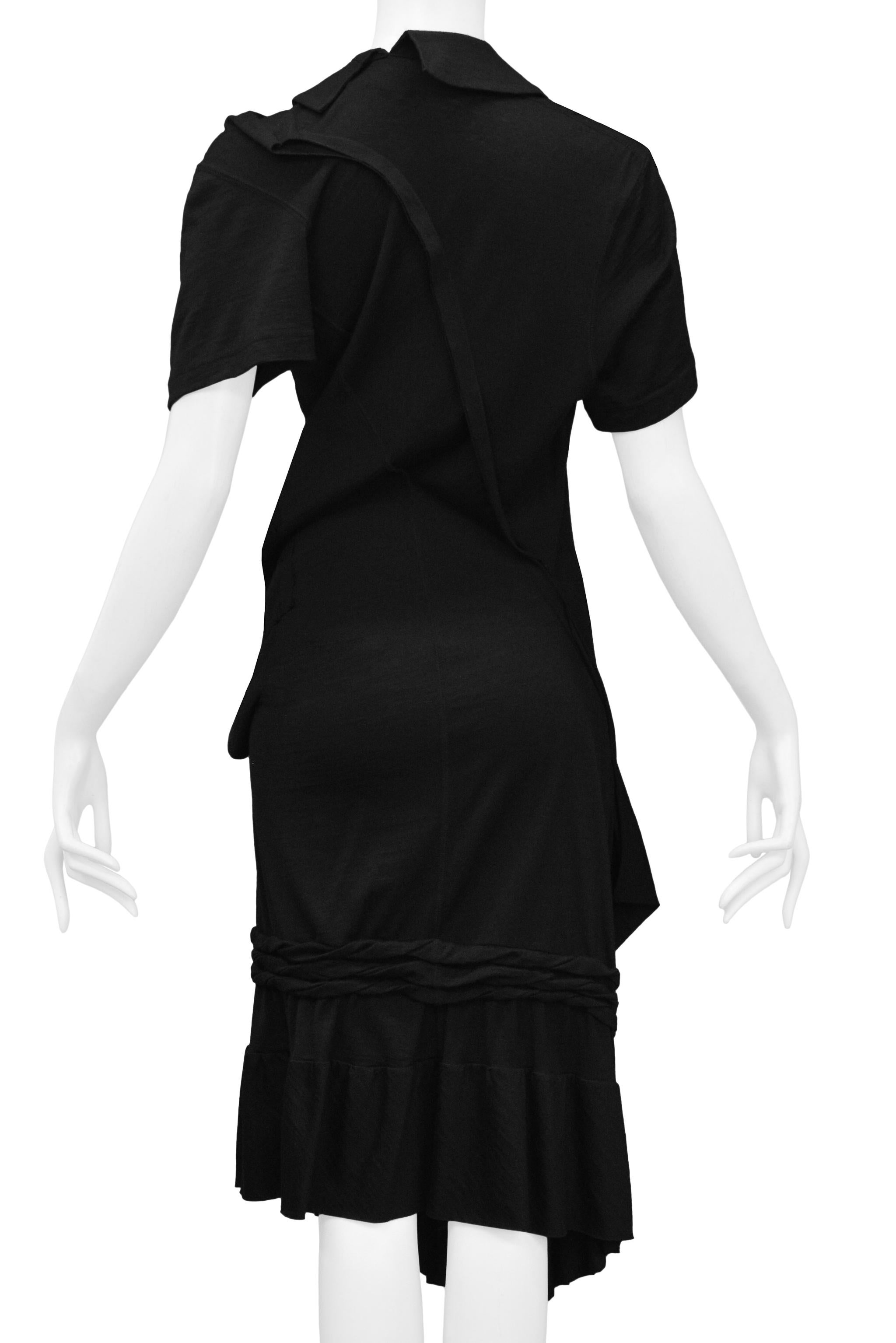 Junya Watanabe Black Twist Dress With Lace Insets 2007 For Sale 3