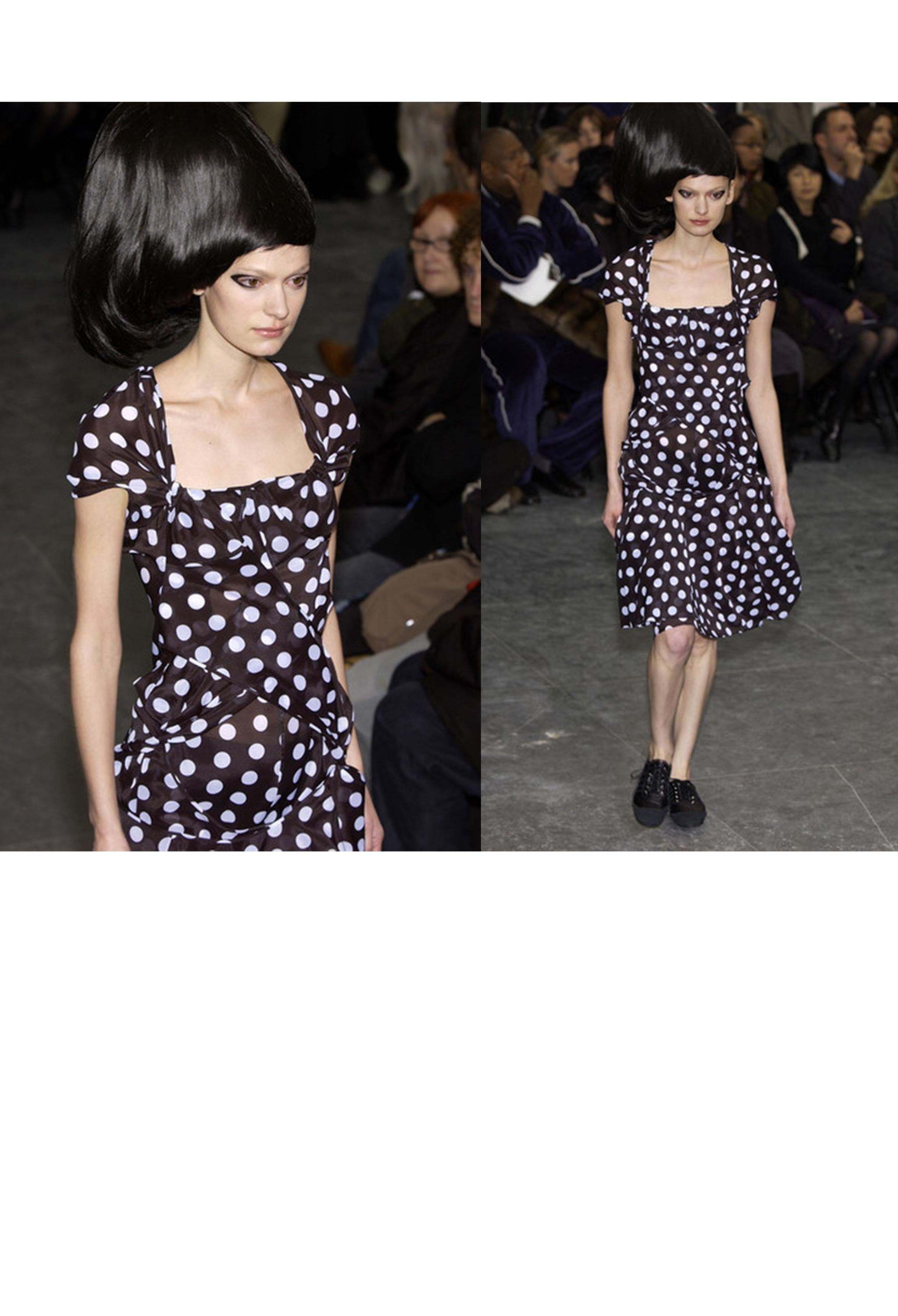 Junya Watanabe Black & White Polka Dot Concept Dress 2004 In Excellent Condition For Sale In Los Angeles, CA