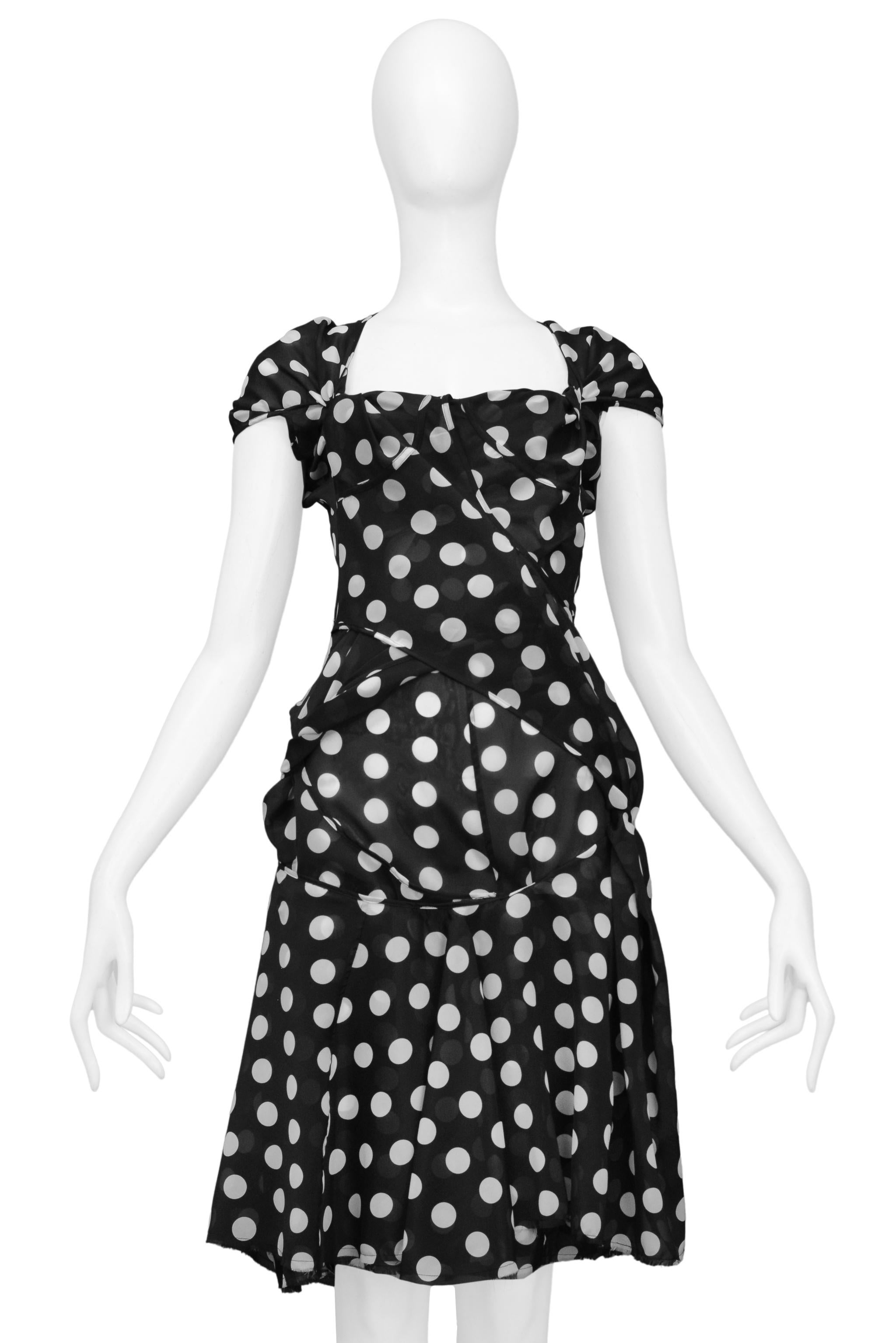 Women's Junya Watanabe Black & White Polka Dot Concept Dress 2004 For Sale