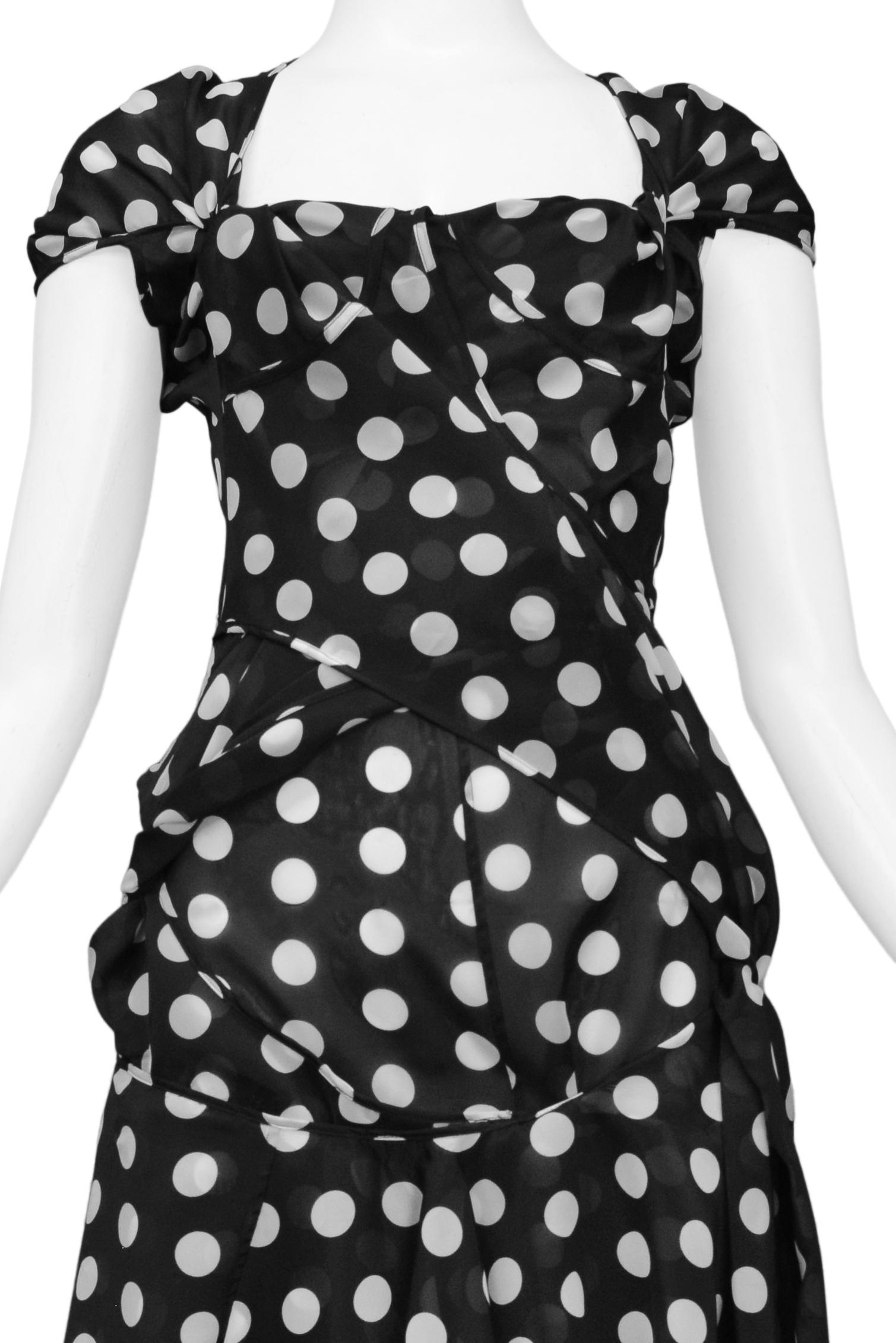 Junya Watanabe Black & White Polka Dot Concept Dress 2004 For Sale 1