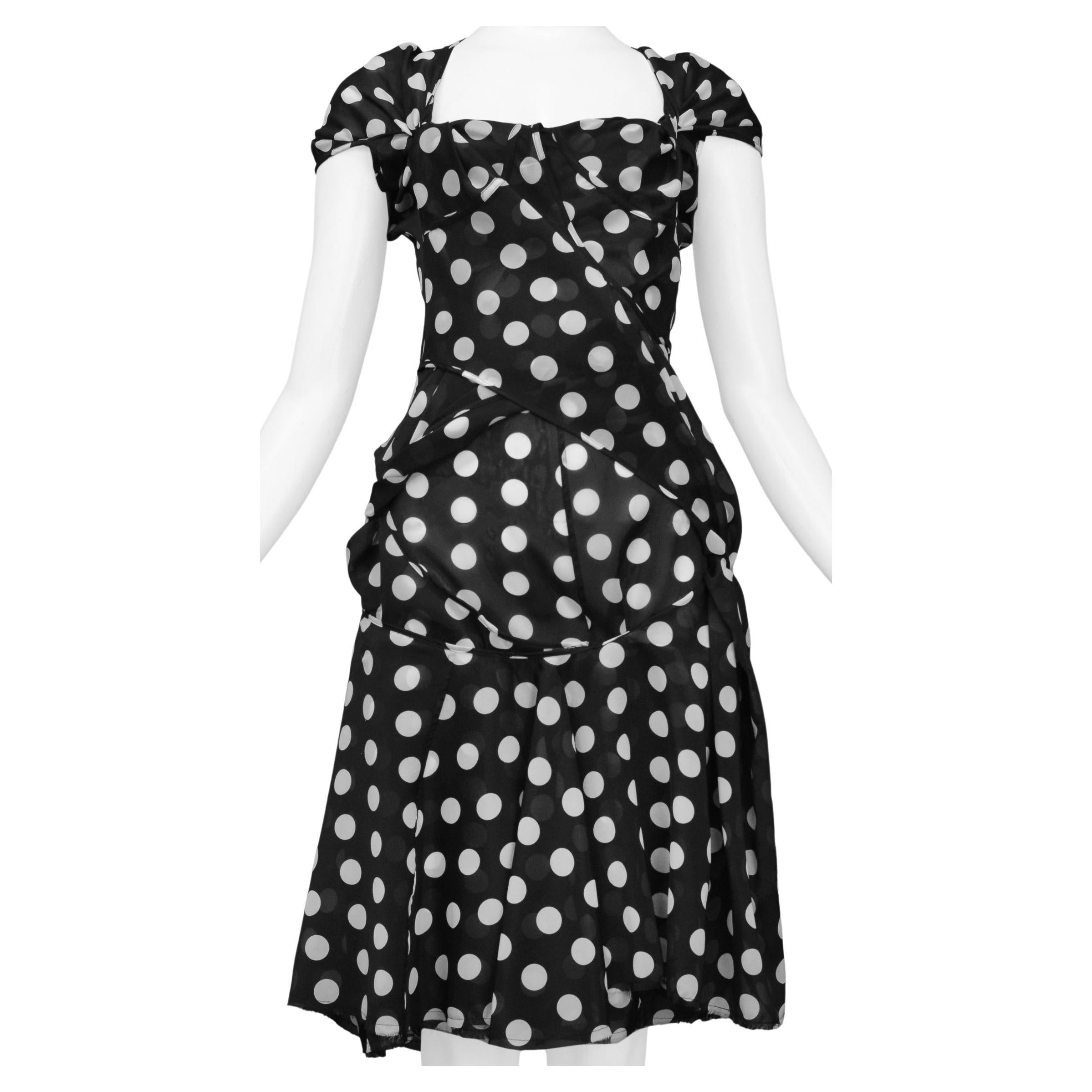 Junya Watanabe Black & White Polka Dot Concept Dress 2004