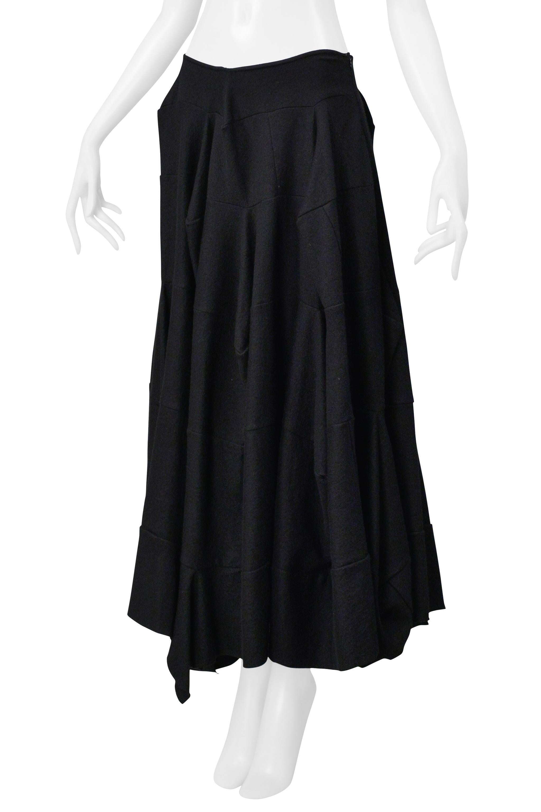 Junya Watanabe Langer Ballonrock aus schwarzer Wolle 1999-2000 im Angebot 1