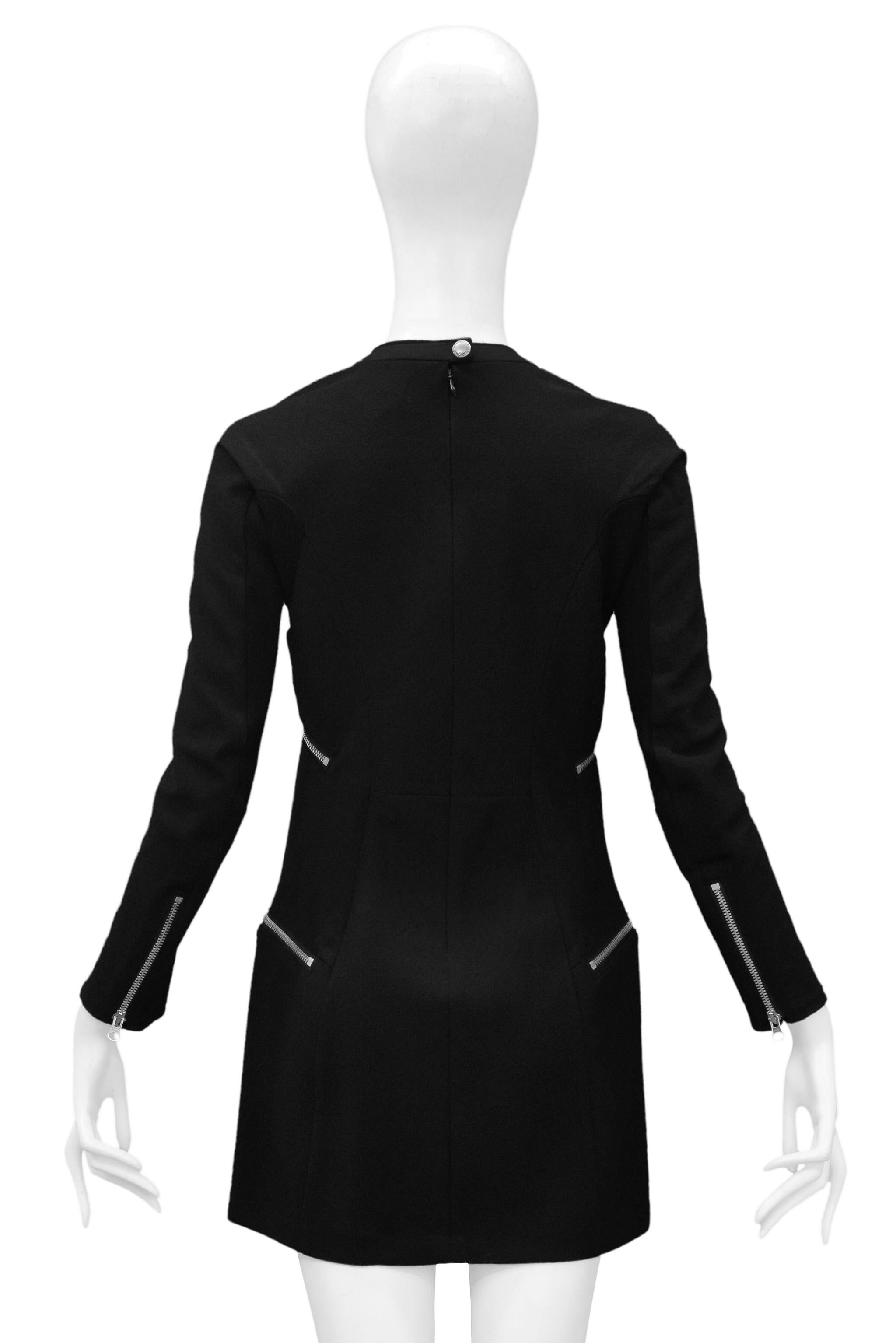 Junya Watanabe Black Wool Zipper Dress 2013 For Sale 2