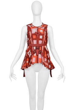 Junya Watanabe Burgundy Deco Print Parachute Top 2003