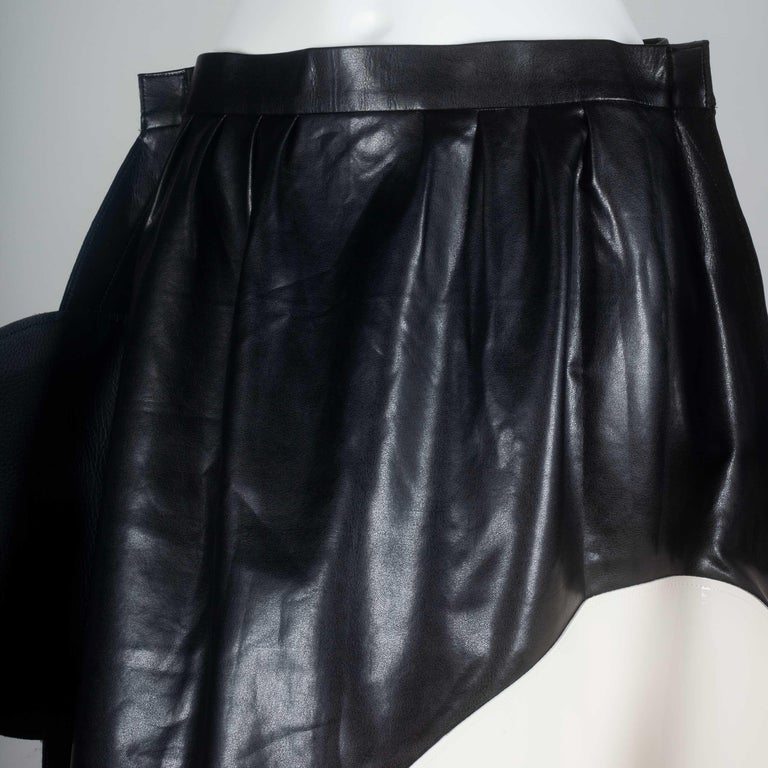 Junya Watanabe CDG Faux Leather Skirt with Circles, 2014 at 1stDibs