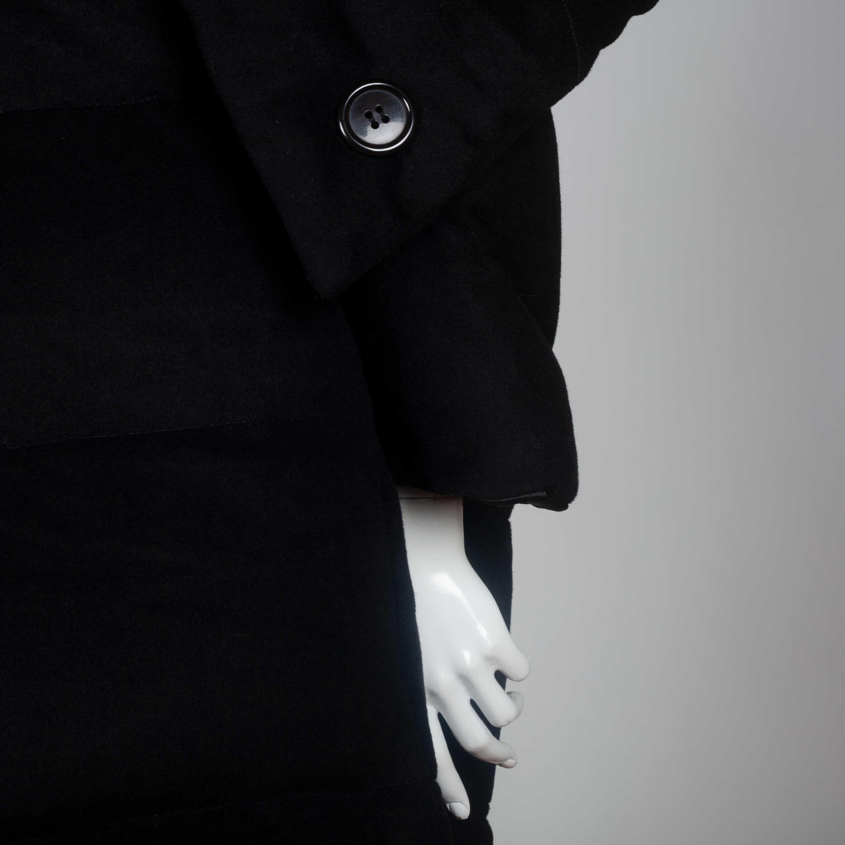 Junya Watanabe CDG Wool Cashmere Black Down Coat, 2004 In Good Condition In Chicago, IL