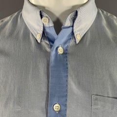 JUNYA WATANABE Chest Size S Blue Contrast Stitch Cotton Blend Button Down