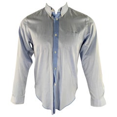 JUNYA WATANABE Chest Size S Blue Contrast Stitch Cotton Blend Button Down