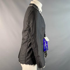 JUNYA WATANABE Chest Size S Grey Black & White Silk Blend Sport Coat