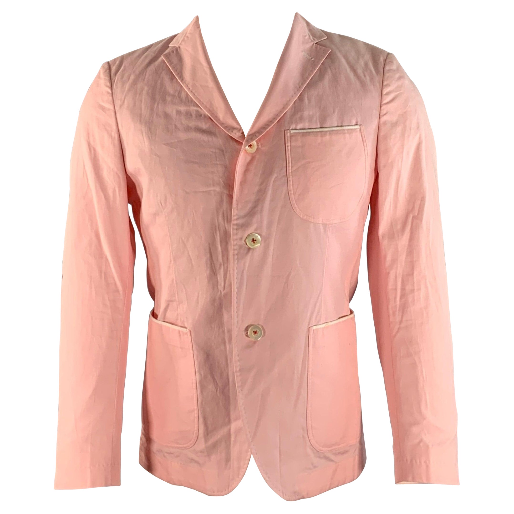 JUNYA WATANABE Chest Size S Pink Cotton Notch Lapel Sport Coat