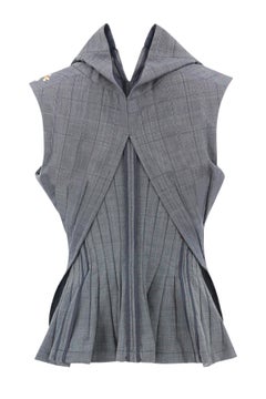 Junya Watanabe Comme des Garçons AD 1996 Embroidered Pleated Glen Check Vest