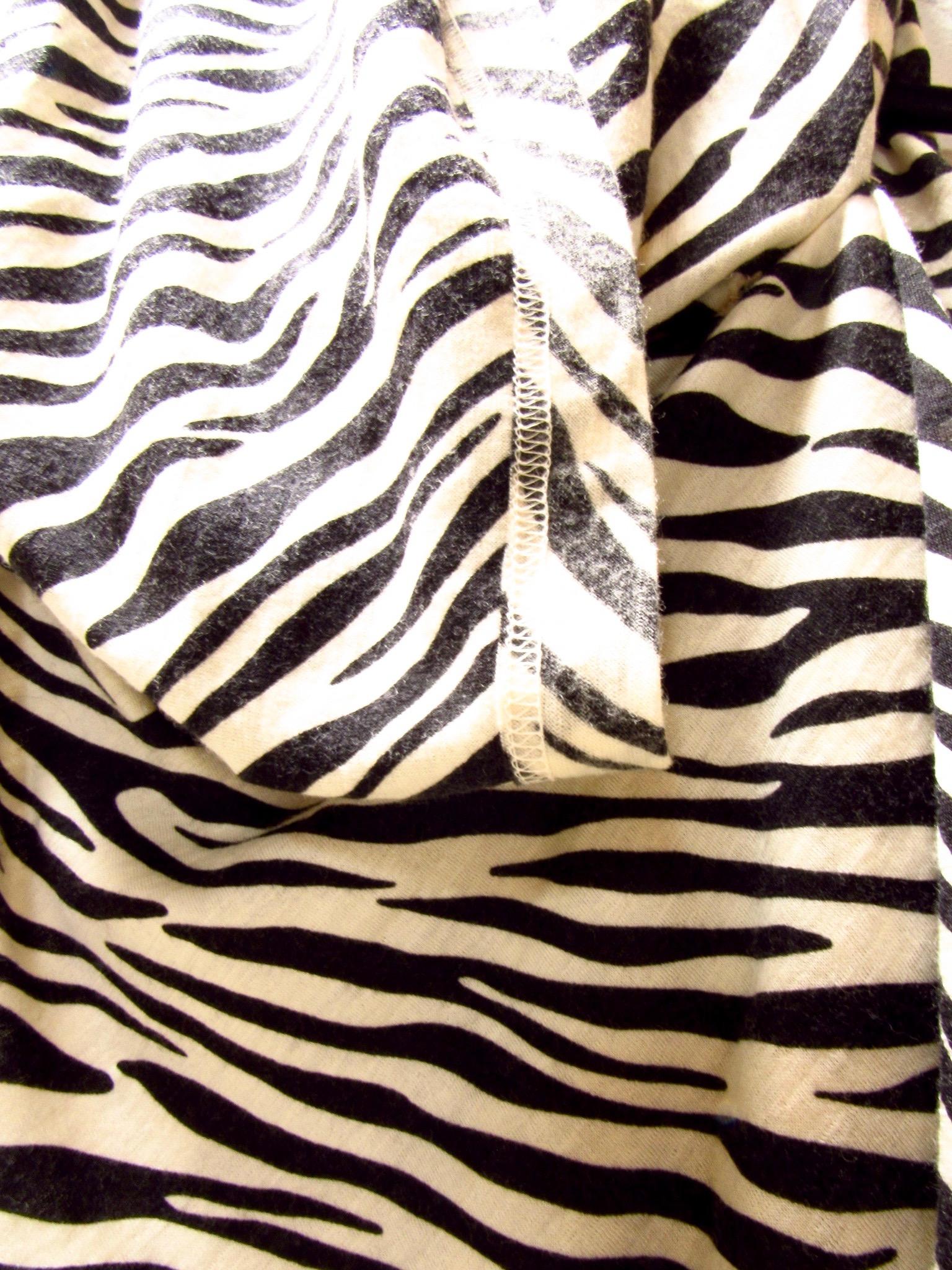 Gray Junya Watanabe Comme des Garçons Asymmetric Zebra Print Knit Top For Sale