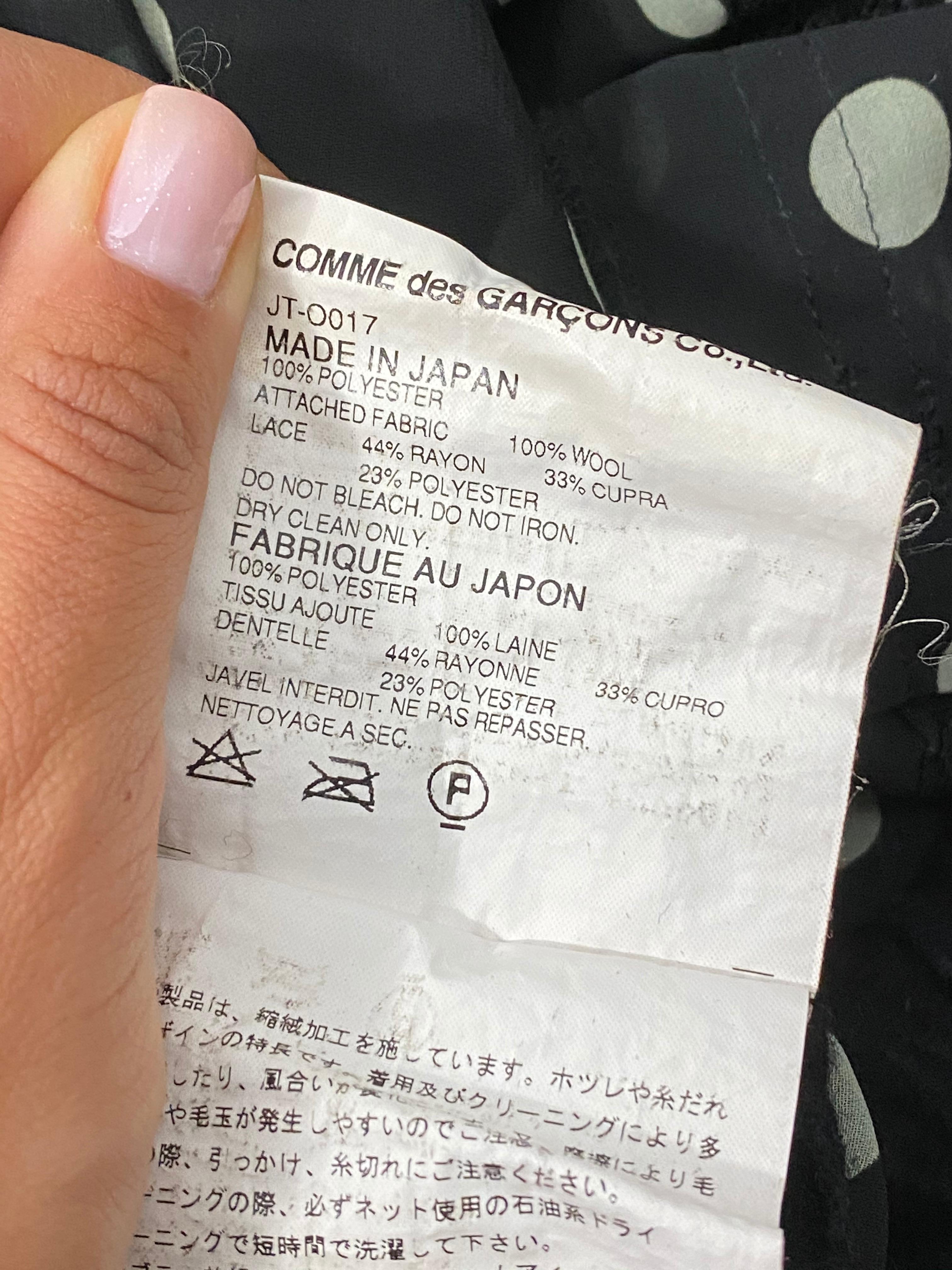 Junya Watanabe Comme des Garcons Black and White Polka Dot Dress Size S 5