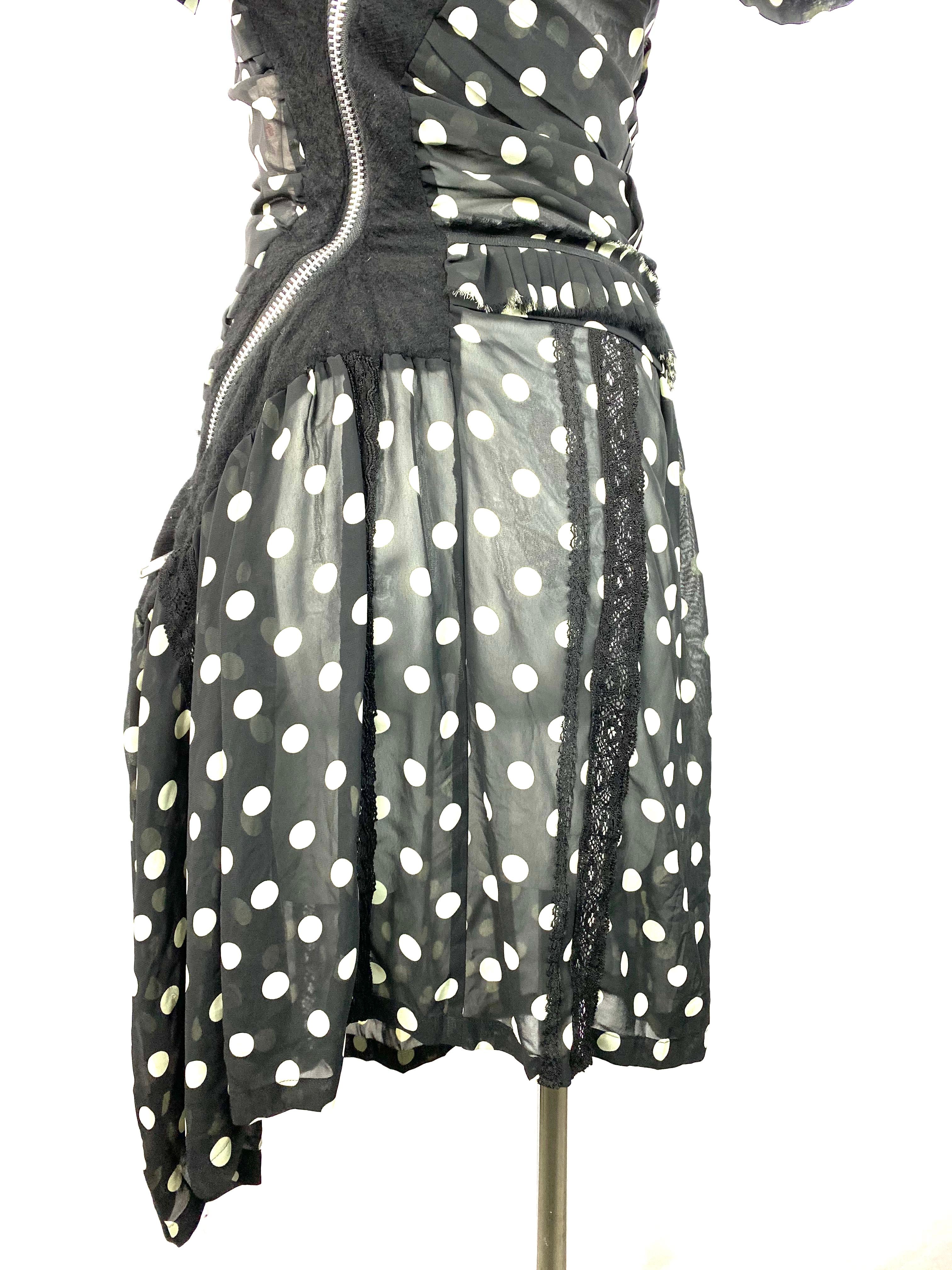 Junya Watanabe Comme des Garcons Black and White Polka Dot Dress Size S 1