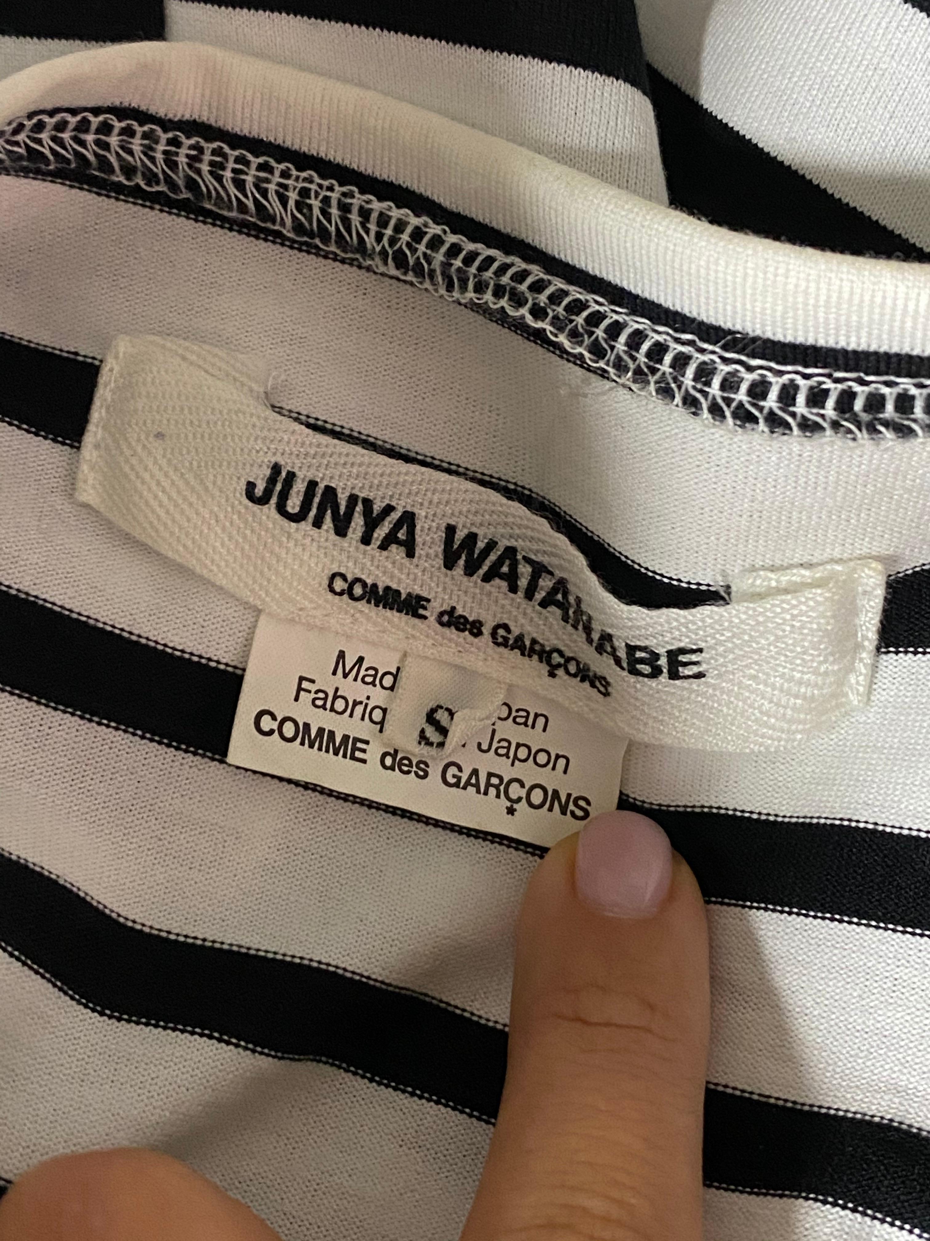 Women's Junya Watanabe Comme Des Garcons Black and White Striped Mini Dress, Size S