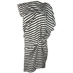 Junya Watanabe Comme Des Garcons Black and White Striped Mini Dress, Size S
