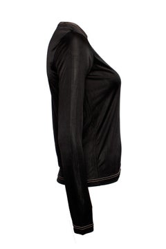 Junya Watanabe/Comme des garçons, Black semi-transparent shiny top in size S.