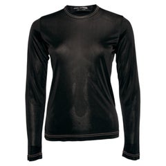 Junya Watanabe/Comme des garçons, Black semi-transparent shiny top in size S.