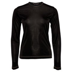 Junya Watanabe/Comme des garçons, Black semi-transparent shiny top in size S.