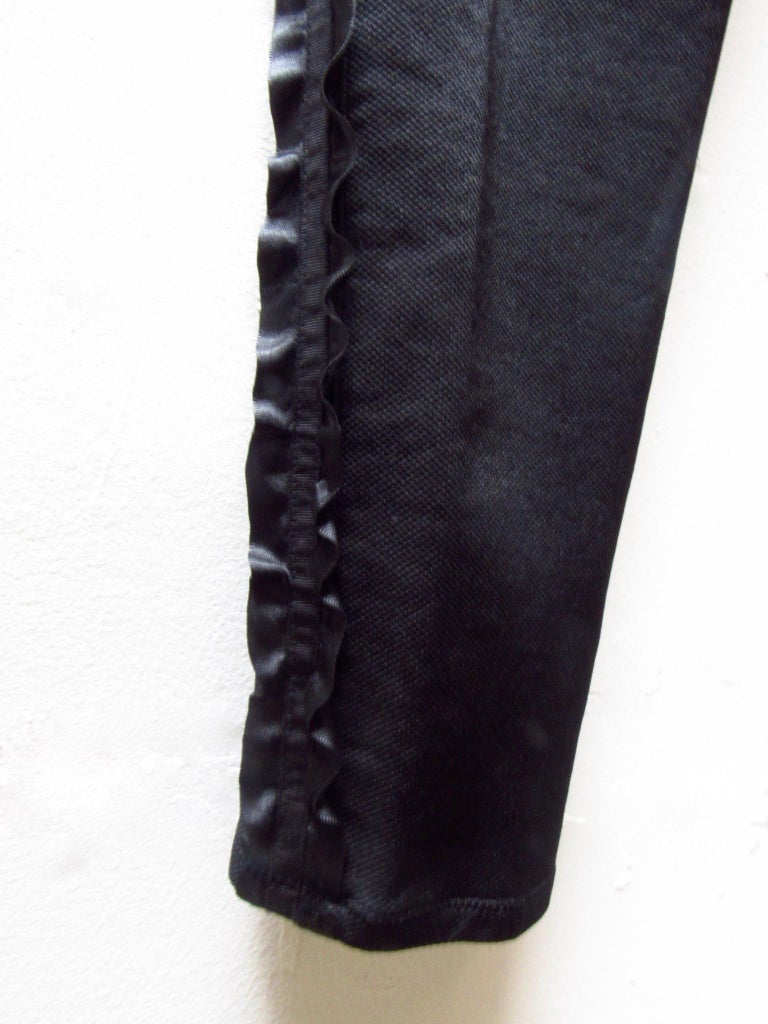 Junya Watanabe Comme des Garçons Black Skinny Pants with Ribbon Detail ...