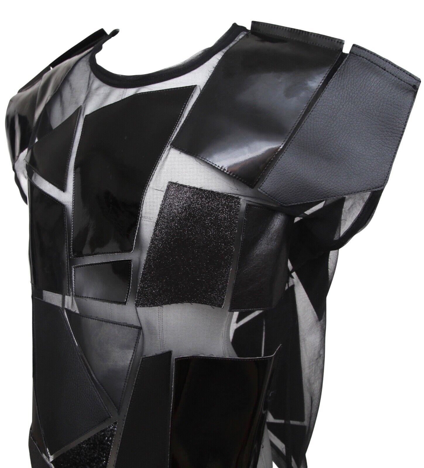JUNYA WATANABE COMME DES GARCONS Black Top Blouse Shirt Cap Sleeve Sz S For Sale 1
