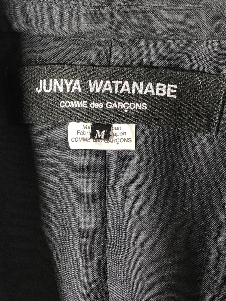 Junya Watanabe Comme des Garcons Black Wool Short Sleeves Long Jacket ...