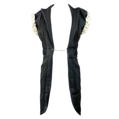 Vintage Junya Watanabe Comme des Garcons Black Wool Short Sleeves Long Jacket Size M