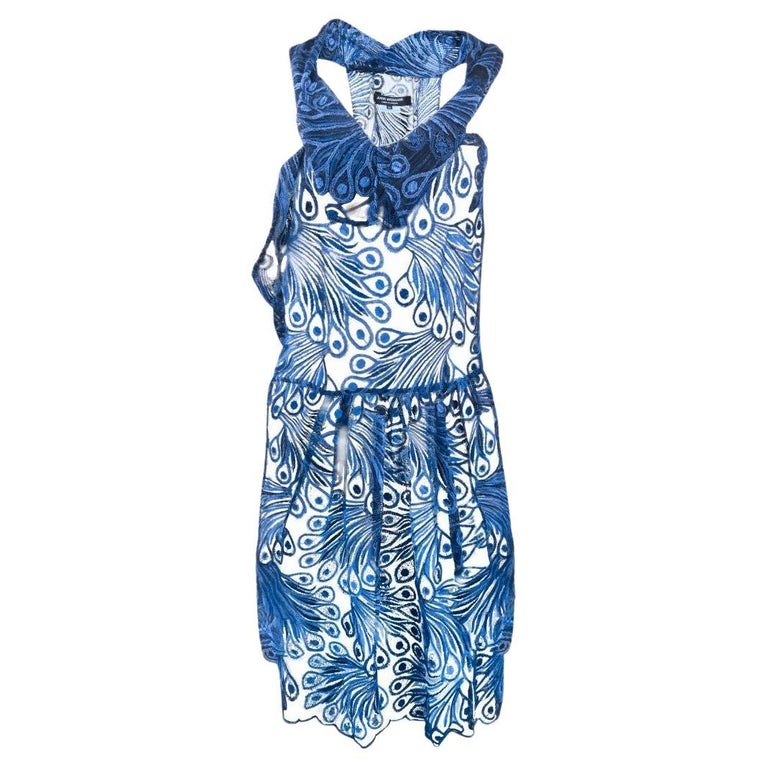 JUNYA WATANABE COMME DES GARÇONS Blue Sheer Lace Peacock Effect 