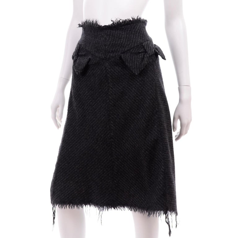 Junya Watanabe Comme Des Garcons Fall Winter 2003 Distressed Gray Wool Skirt For Sale At 1stdibs