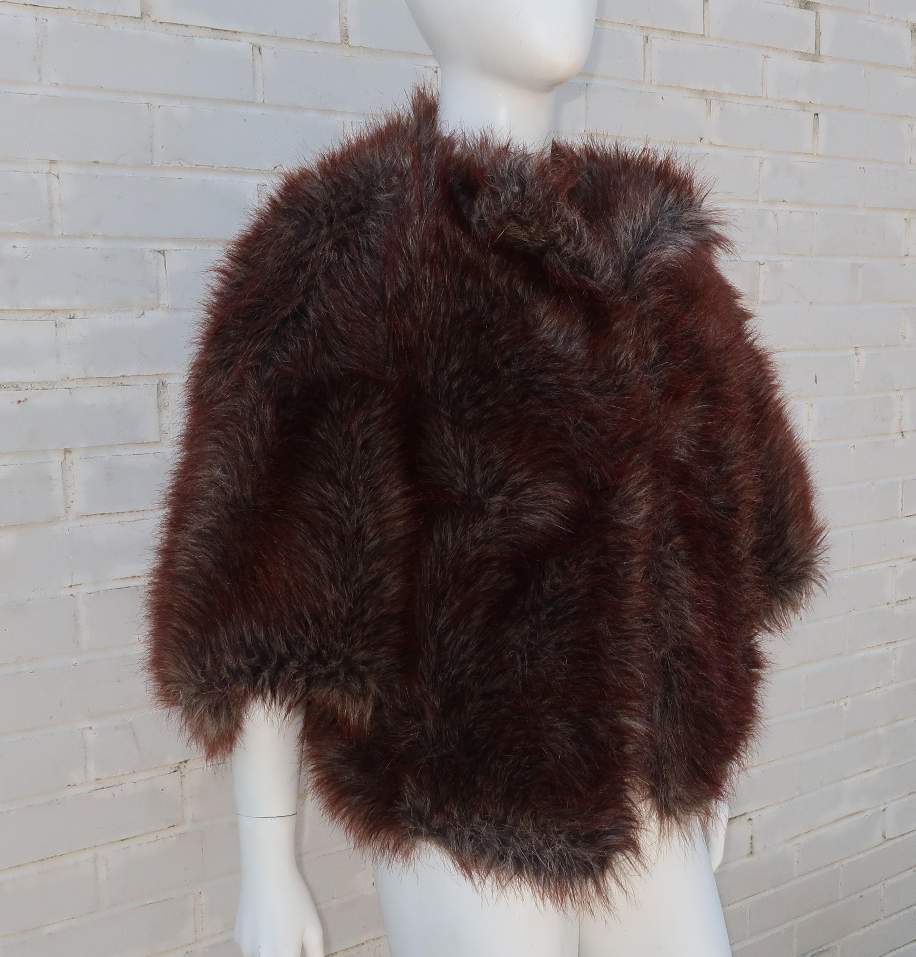 faux fur cocoon coat