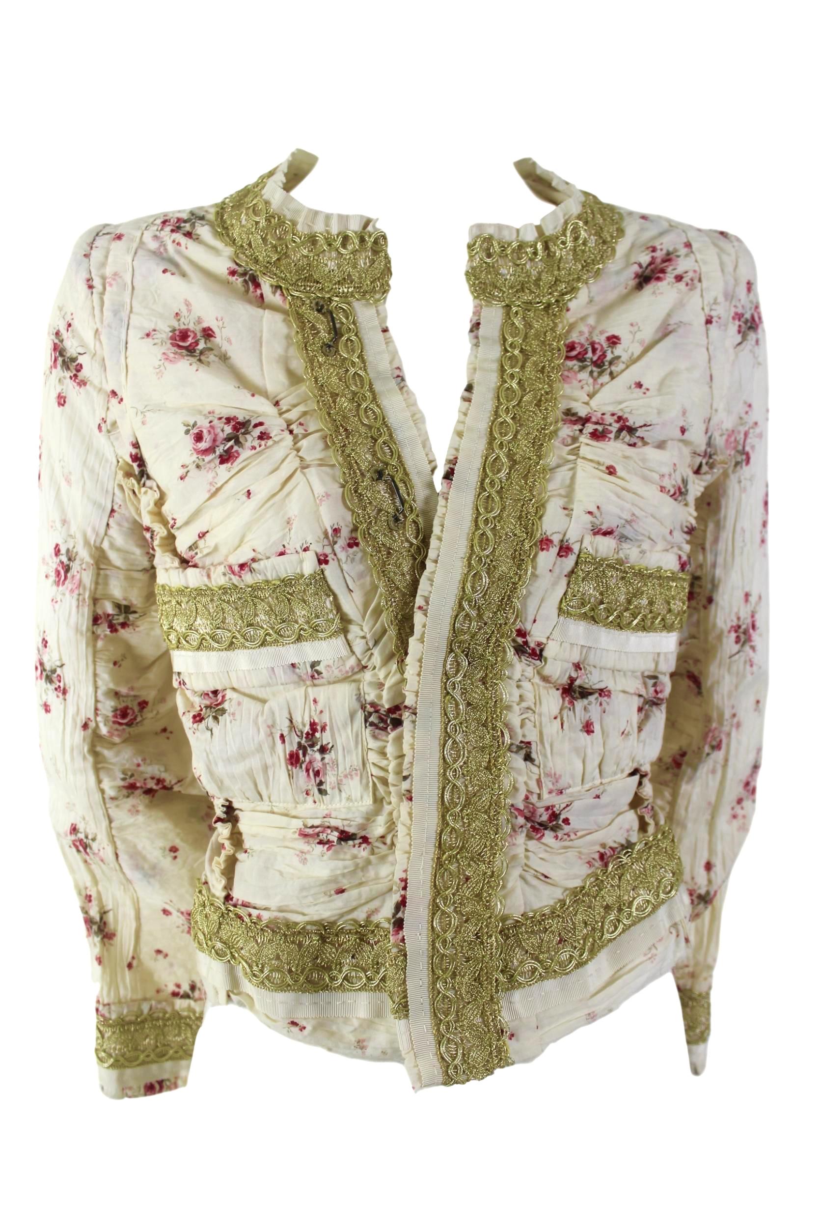 Women's Junya Watanabe Comme des Garcons Floral Pleated Jacket AD2007 For Sale