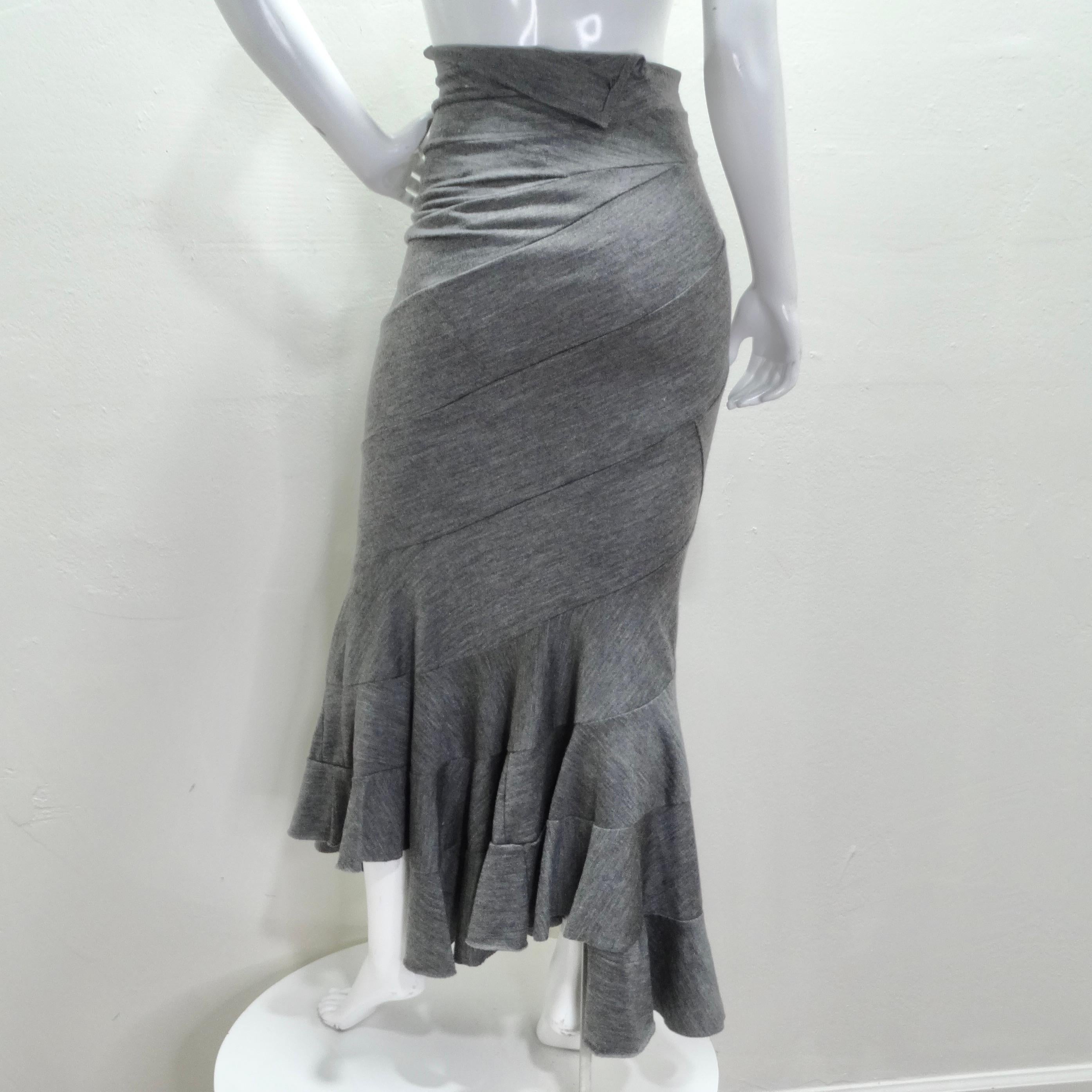 Junya Watanabe Comme Des Garcons Grey Wool Tube Skirt/Dress For Sale 1