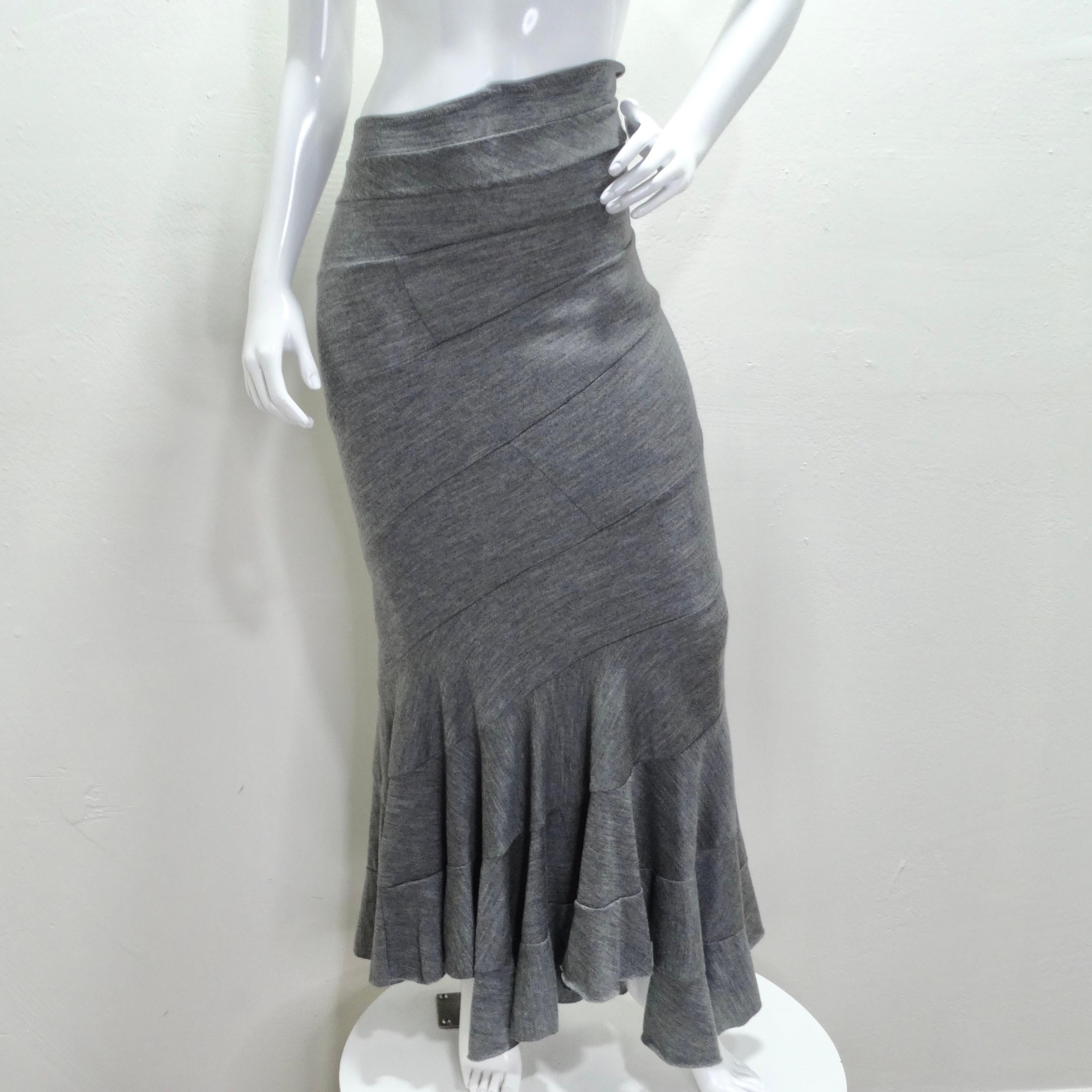 Junya Watanabe Comme Des Garcons Grey Wool Tube Skirt/Dress 3